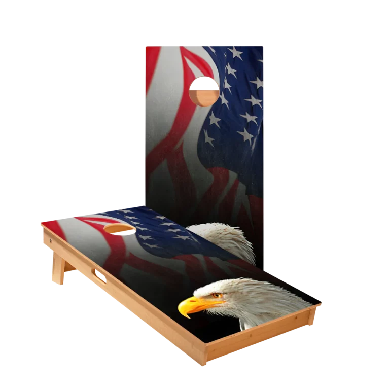 Cloth American Flag With Eagle Star Cornhole Boards - North Idaho Mercantile